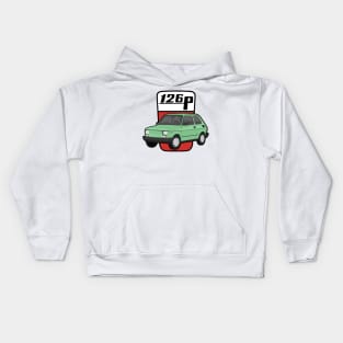 126P Car maluch 126 light green Kids Hoodie